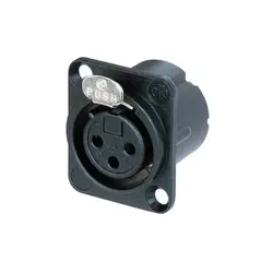 Neutrik Neutrik | NC3FD-LX-BAG | XLR chassis DLX 3 pin bus zwarte behuizing zilvercontacten Neutrik | NC3FD-LX-BAG | XLR chassis DLX 3 pin bus zwarte behuizing zilvercontacten