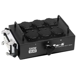 Showgear Showgear | 50287 | BO6S1 | Breakoutbox | Output: 6 Schuko | Input: 1 x 16 pin Ilme Multiconnector