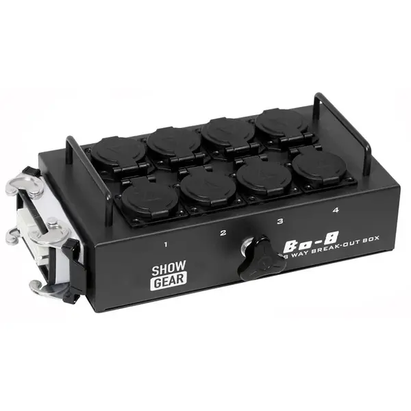 Showgear Showgear | 50281 | BO8S1 | Breakout box | Output: 8 Schuko | Input: 1 x 16 pin Ilme Multiconnector