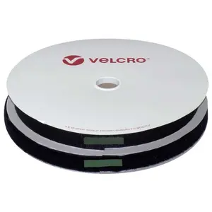 Velcro Velcro | Velcro roll | Length: 25m | Width: 20mm | Male | Hook | Black and white