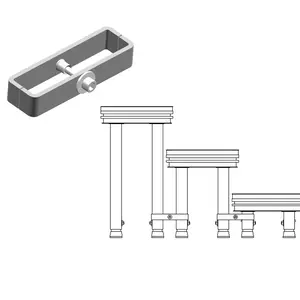 GUIL GUIL | TMU-07 | raccord de serrage jambe à jambe pour les plates-formes de pont et les escaliers verticaux avec des jambes de 50 x 50 mm