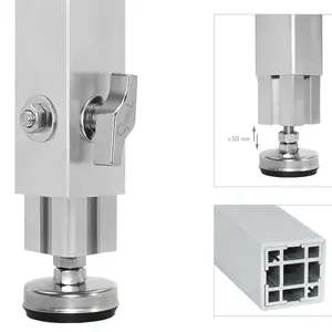 GUIL GUIL | PTA5-D | Pied télescopique 50 x 50 mm avec dispositif de mise à niveau pour ajuster la hauteur de la plate-forme