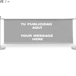 GUIL GUIL | PST-P/2 | kit pour accrocher des bannières publicitaires sur les poteaux de barrière pst-41 (comprend 2 mousquetons chromés et un tube en aluminium de 2 m)