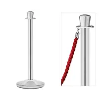 GUIL | PST-41 | Barrier post made of stainless steel | interchangeable head | four-way link for cord with snap hooks | Option: kit for banners