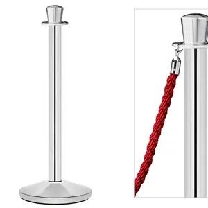 GUIL GUIL | PST-41 | Barrier post made of stainless steel | interchangeable head | four-way link for cord with snap hooks | Option: kit for banners