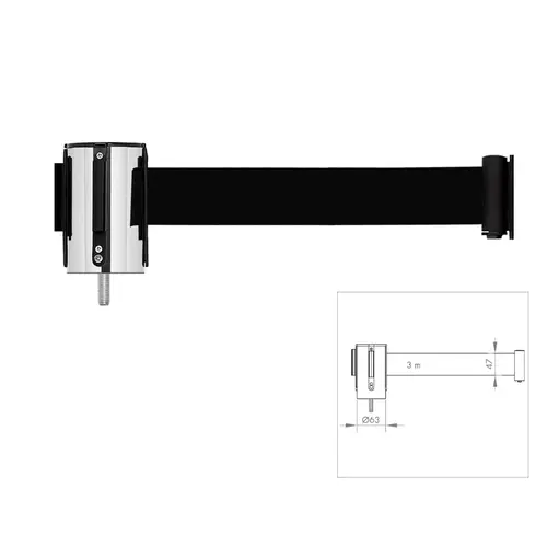 GUIL GUIL | PST-CB/2 | barrier head with 3 m black retractable strap for mounting on our barrier posts