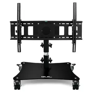 GUIL GUIL | PTR-25 | mobile low stand for TV screens (adjustable from 32" to 65"). tiltable up to 90º. teleprompter / conference design. mounting kit included.
