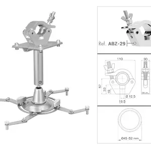 GUIL GUIL | PTR-14/G | beugel voor videoprojectors | inclusief truss clamp ABZ-29 | kogelgewricht voor zwenken en kantelen | inclusief alle hulpmateriaal