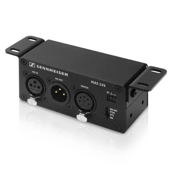 Sennheiser* Sennheiser | 505621 | Microphone control box | MAS 133 | IN: XLR-3 female | OUT: XLR-3 male | sWitch: XLR-5 female | logic out