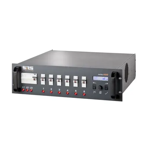 SRS Lighting* SRS Lighting | DDPN6025-8 | Dimmer 6-channel DDP | 19-inch | Circuit breakers: Double-pole | Power: 25A | Main: Ground fault circuit breaker | DMX 3+5pin | Excluding backplate