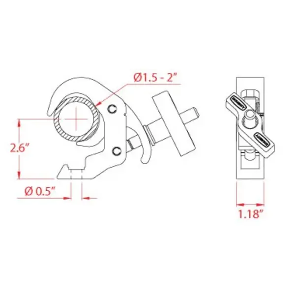 Doughty Doughty | T58301 | Quick Trigger | Slimline Clamp | Kleur: Zwart