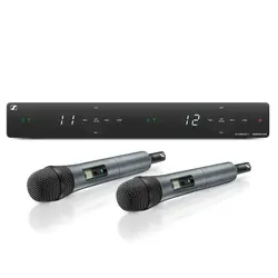 Sennheiser | Draadloze handheld set | XSW 1-835 DUAL | 2x handheld met microfooncapsule, 1x ontvanger, interne antennes, 2x microfoonklem