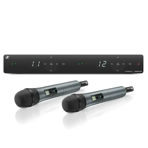 Sennheiser* Sennheiser | Draadloze handheld set | XSW 1-835 DUAL | 2x handheld met microfooncapsule, 1x ontvanger, interne antennes, 2x microfoonklem