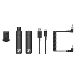 Sennheiser* Sennheiser | 508489 | Kit d'interview sans fil | Émetteur XLR, récepteur mini-jack, support pour caméra, câble jack 3,5 mm | USB rechargeable | 2400-2483,5 MHz Sennheiser | 508489 | Kit d'interview sans fil | Émetteur XLR, récepteur mini-jack, support pour caméra, câble jack 3,5 mm | USB rechargeable | 2400-2483,5 MHz