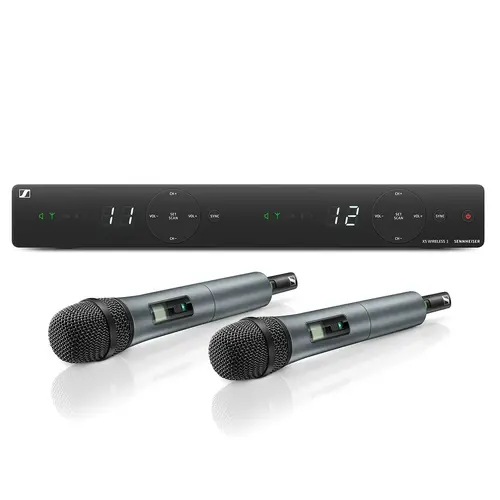 Sennheiser* Sennheiser | 508617 | Wireless handheld set | XSW 1-825 Dual-BC | 2x Handheld, 2x microphone capsule, 2x microphone clip and 1x two-channel receiver with antennas