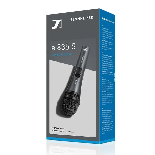 Sennheiser* Sennheiser | 004514 | microphone vocal | e835-S | dynamique | cardioïde | avec sWitch | y compris clip et étui