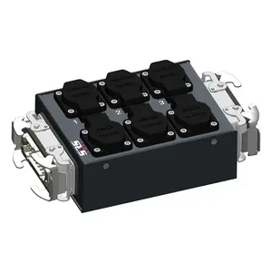 SRS Power* SRS Power | Breakout box Harting 16p | MSB H16T-6SC | H16+THRU | 6x Schuko