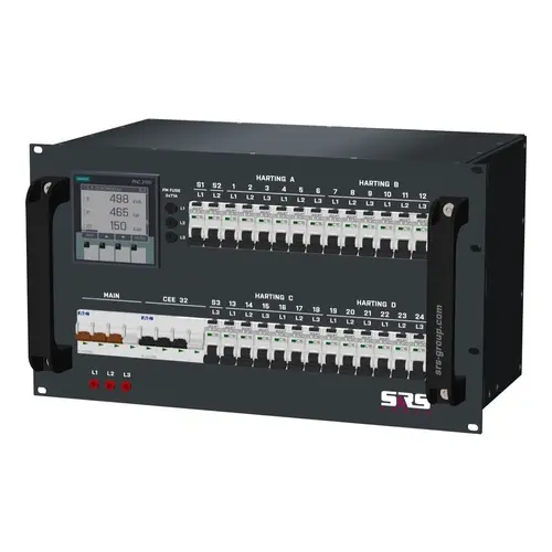 SRS Power* SRS Power | Power distribution board 63A | 32A | Harting | Schuko | Digital meter | Main MCB | RCBO