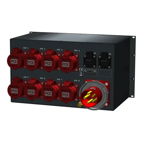 SRS Power* SRS Power | Stroomverdeler 63A | 16A 5p | Schuko | Digitale meter | Main MCB RCD | MCB