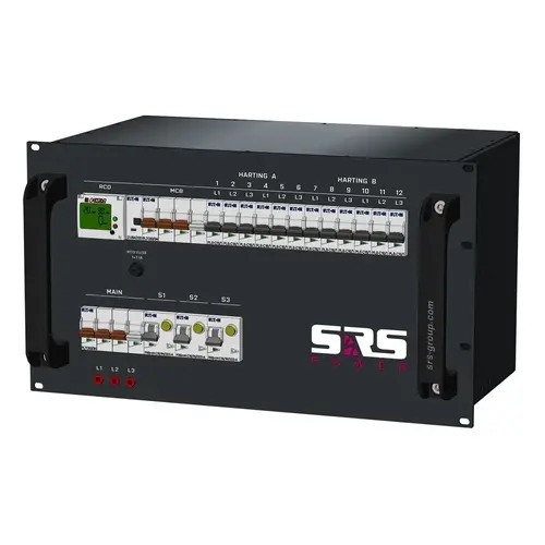 SRS Power* SRS Power | Power distribution board 63A | Harting 16p | Schuko | Main MCB | MCB | Digital RCD