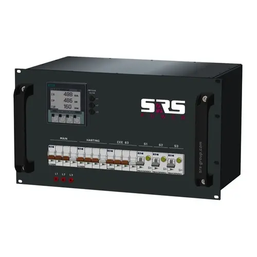 SRS Power* SRS Power | Power distribution board 63A | Harting 16P | Schuko | Digital meter | Main MCB | RCBO
