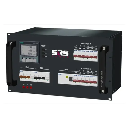 SRS Power* SRS Power | Tableau de distribution électrique 63A | 32A | Socapex | Schuko | Main MCB | RCD