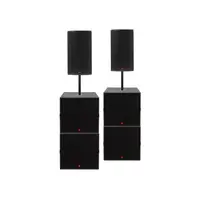 TENNAX | speakerset 12 en dubbel 18 inch actief | Flexi 12, Ventus-18 en Ventus-18sp | inclusief hoes, statief en transportwielen