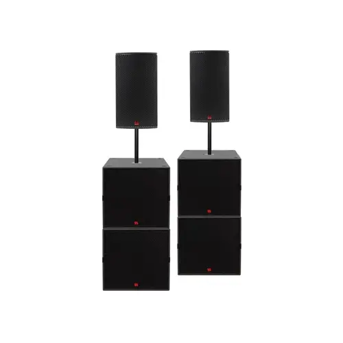 TENNAX* TENNAX | speakerset 12 en dubbel 18 inch actief | Flexi 12, Ventus-18 en Ventus-18sp | inclusief hoes, statief en transportwielen