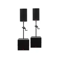 TENNAX | speakerset 12 en 18 inch actief | Flexi 12, Ventus-18 en Ventus-18sp | inclusief hoes, statief en transportwielen