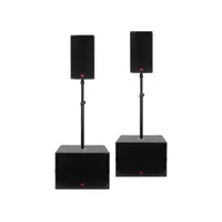TENNAX | speakerset 8 en 15 inch actief | Flexi 8, Ventus-15 en Ventus-15sp | inclusief hoes, statief en transportwielen