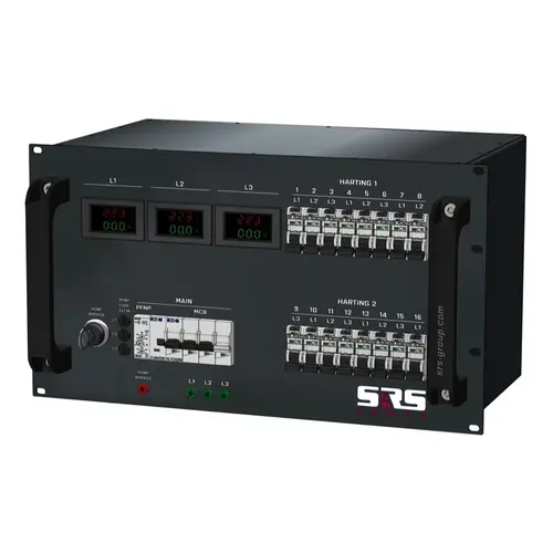 SRS Power* SRS Power | Power distributor 32A | Harting 16p | Digital VA meter | Main MCB | PFNP | RCBO