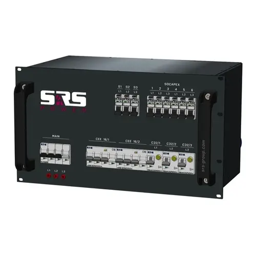 SRS Power* SRS Power | Stroomverdeler 32A | 32A 3p | 16A 5p | Socapex 19p | Main MCB | RCBO