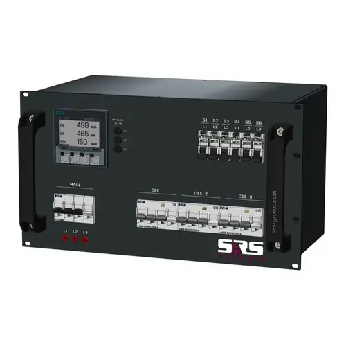 SRS Power* SRS Power | Power distributor 32A | 16A 5p | Schuko | Digital meter | Main MCB | RCBO