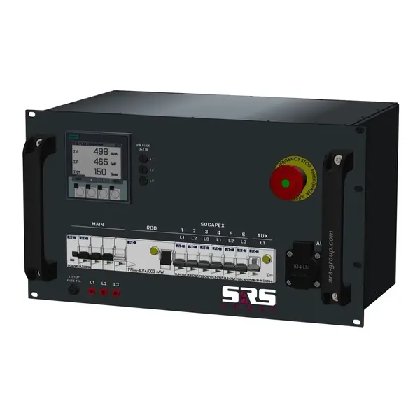 SRS Power | Distributeur de courant 32A | Socapex 19p | Schuko | Arrêt d'urgence | Compteur numérique | MCB principal | RCBO | MCB SRS Power* SRS Power | Distributeur de courant 32A | Socapex 19p | Schuko | Arrêt d'urgence | Compteur numérique | MCB principal | RCBO | MCB