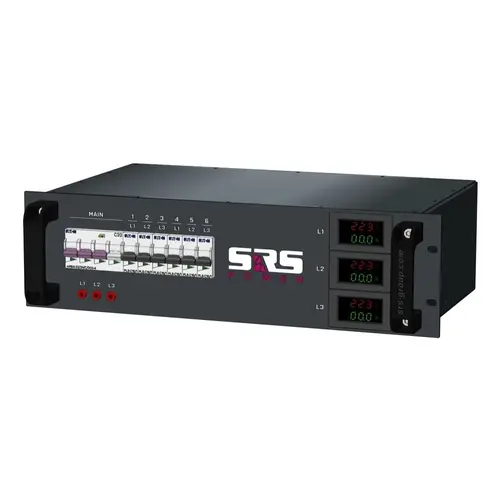 SRS Power* SRS Power | Stroomverdeler 32A | Schuko | digitale VA-meters | Main RCBO | MCB