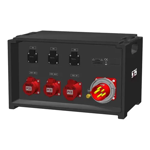 SRS Power* SRS Power | IP54 Stroomverdeler 63A | 32A | 16A 5p | Schuko | Digitale meter | Main MCB | RCBO
