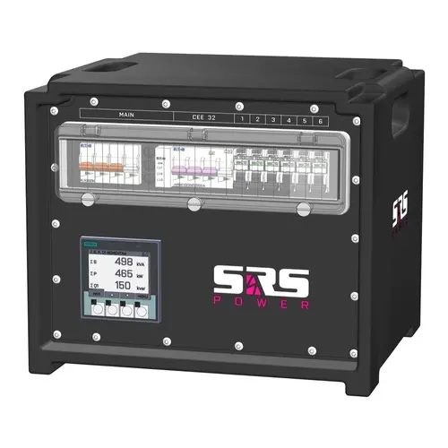 SRS Power* SRS Power | IP54 Distributeur de courant 63A | 32A | Socapex | Schuko | Main MCB | RCBO | Digital meter