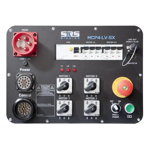 SRS Rigging* SRS Rigging | MCP4-LV | Peli case Hoist control 4-channel | Type de commande : Low Voltage | Input : 1x CEE32A-5p