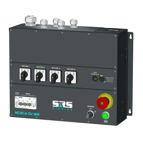 SRS Rigging* SRS Rigging | MCBC12-LV-WM-SCT | Wall-mount hoist control | Type of control: Low Voltage | Input: WAGO Screw terminal | Output: WAGO Screw terminal