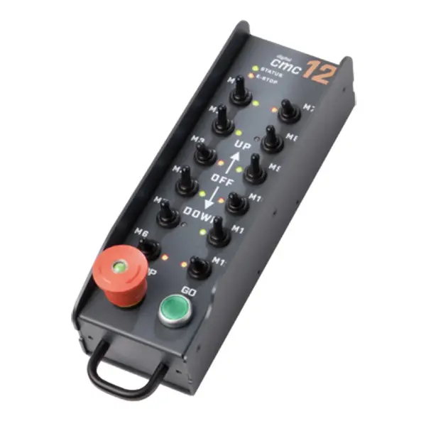 SRS Rigging | CMC-DIGI-AHD | AHD Digitale remote | Bediening: E-STOP - GO - UP+DOWN | Connector: Neutrik XLR 5p SRS Rigging* SRS Rigging | CMC-DIGI-AHD | AHD Digitale remote | Bediening: E-STOP - GO - UP+DOWN | Connector: Neutrik XLR 5p