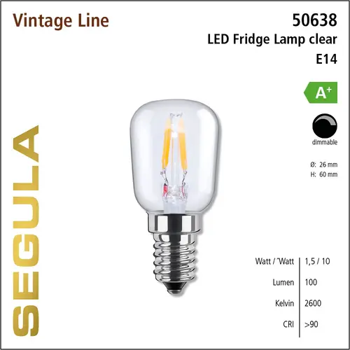 Segula* Segula | SG-50638 | Ampoule LED | Lampe Frigo Vintage Lumineuse | E14 | 1.5W
