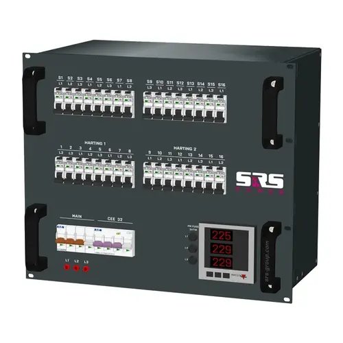 SRS Power* SRS Power | Tableau de distribution électrique 63A | 32A | Harting 16p | Schuko | Main MCB | RCBO
