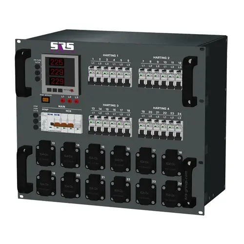 SRS Power* SRS Power | Tableau de distribution électrique 63A | 32A | Harting 16p | Schuko | Main MCB | RCBO