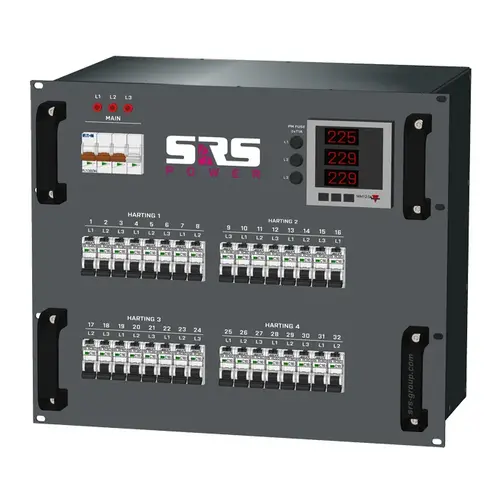 SRS Power* SRS Power | Tableau de distribution d'alimentation 63A | Harting 16p | Schuko | Main MCB | RCBO
