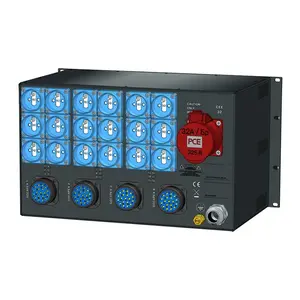 SRS Power* SRS Power | Power distribution board 63A | 32A | Socapex 19p | Schuko | VA meter | Main MCB | RCBO