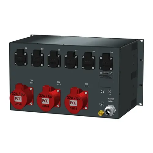 SRS Power* SRS Power | Power distributor 63A | 32A | Schuko | Analogue meter | Main MCB | RCBO