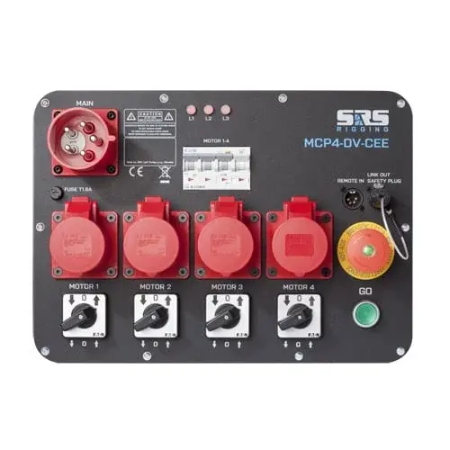 SRS Rigging* SRS Rigging | MCP4-DV | Peli case Hoist control 4-channel | Type of control: Direct Voltage | Input: 1x CEE32A-5p