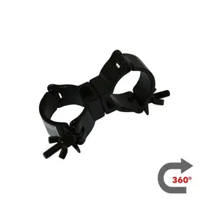 CJS Europe* CJS | Coupleur pivotant | Rotation : 360 degrés | Diamètre : 48-51mm | SWL 100KG | Verrouillage M8 Wing Nut | Disponible en Noir ou Argent