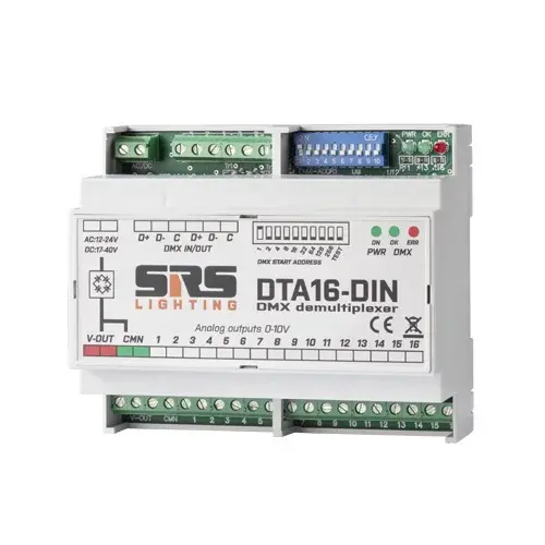 SRS Lighting* SRS Lighting | DTA16-DIN | DMX naar analoog converter