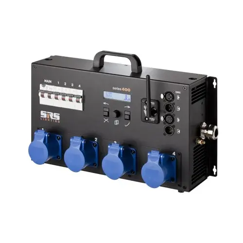 SRS Lighting* SRS Lighting | Dimmer 4-channel | Circuit breakers : RCBO | Principal : RCD | DMX 3+5 broches | Sans panneau de connexion